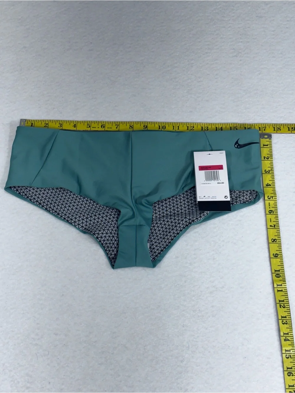 Nike Teal Swim Briefs with Geometric Lining